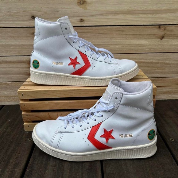 White Converse Pro Leather High-Top Roswell Rayguns Sneakers Trainers - Picture 1 of 8